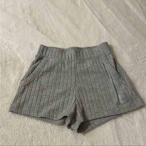 ALO Yoga Gray Ribbed Lounge Shorts